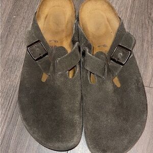 Birkenstock Men's Gray Suede Loafers